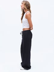 The Set 2 Pack Wide Leg Cotton Joggers Dark Navy/Burgundy - Image 5 of 10