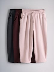 The Set 3 Pack Barrel Leg Joggers Navy/Berry/Pink - Image 1 of 6