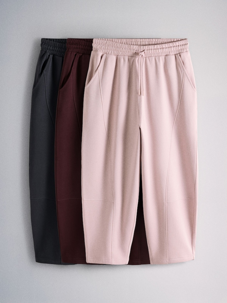 The Set 3 Pack Barrel Leg Joggers Navy/Berry/Pink - Image 1 of 6