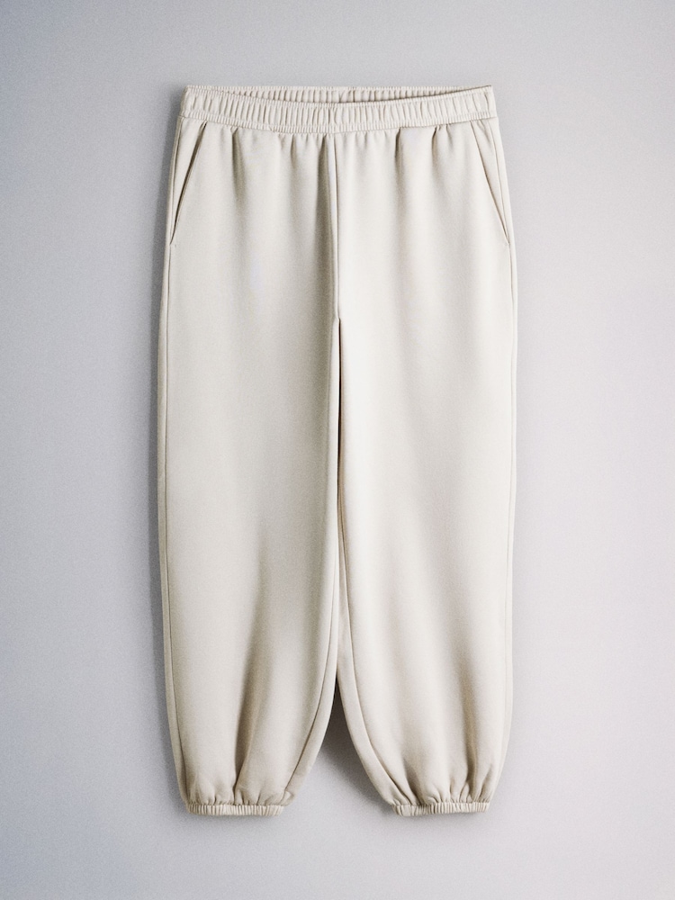The Set 2 Pack Fold Over Waistband Joggers Brown/Cream - Image 5 of 5