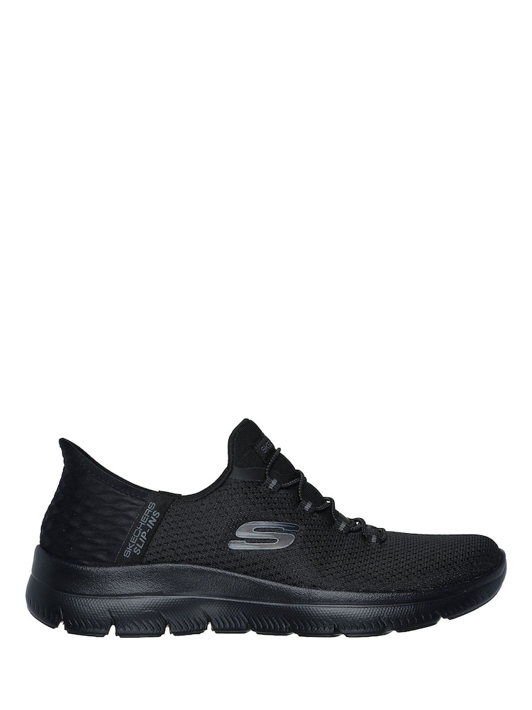 Skechers Black Summits Diamond Dream Slip Ins Trainers - Image 1 of 6 Skechers Black Summits Diamond Dream Slip Ins Trainers - Image 1 of 6
