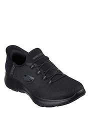 Skechers Black Summits Diamond Dream Slip Ins Trainers - Image 3 of 6