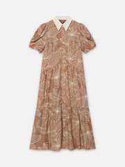 Mint Velvet Brown Floral Print Maxi Shirt Dress - Image 7 of 8