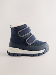 海軍藍 - Warm Lined Touch Fastening Walking Boots - 圖片 2/5