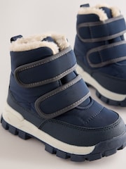 海軍藍 - Warm Lined Touch Fastening Walking Boots - 圖片 3/5
