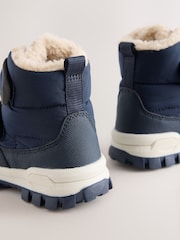 海軍藍 - Warm Lined Touch Fastening Walking Boots - 圖片 4/5