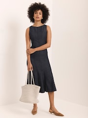 Mint Velvet Blue Denim Midi Dress - Image 2 of 7