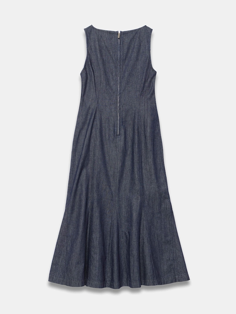 Mint Velvet Blue Denim Midi Dress - Image 7 of 7