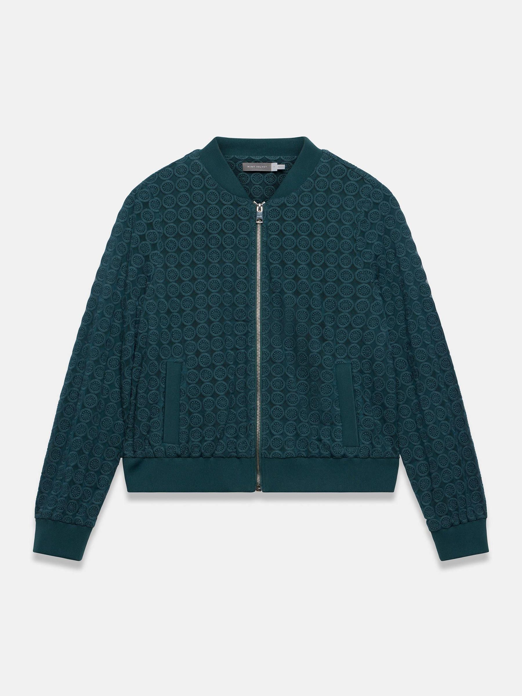 Buy Mint Velvet Green Geometric Lace Bomber Jacket from Next USA