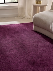 Plum Purple Cosy Washable Shaggy Rug - Image 3 of 6
