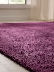 Plum Purple Cosy Washable Shaggy Rug - Image 4 of 6
