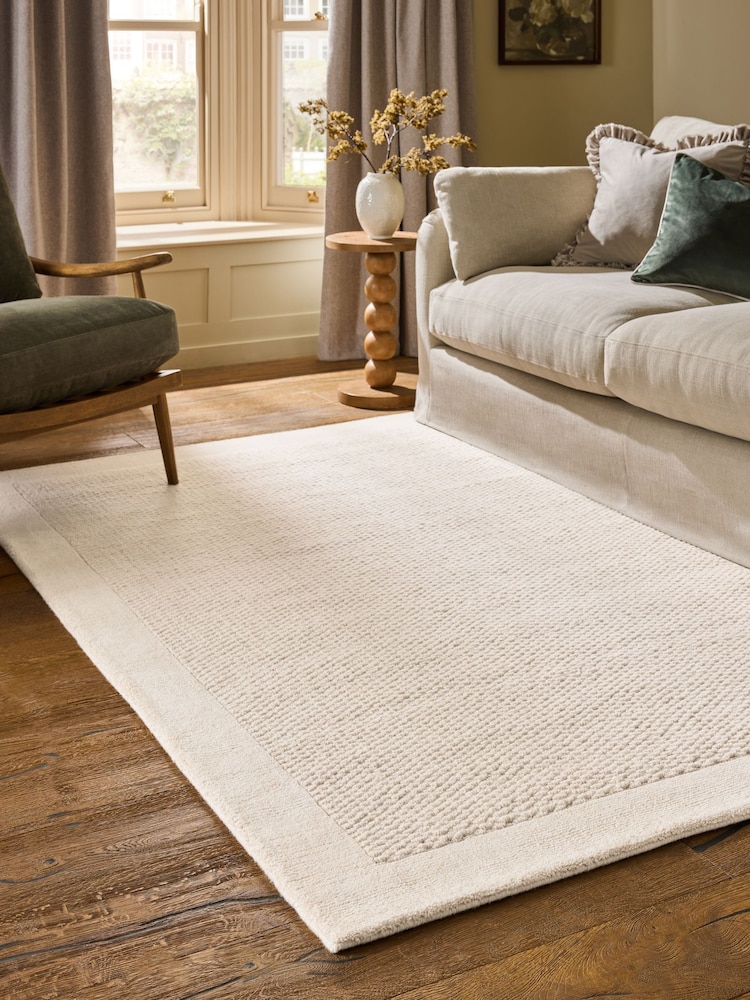 Ivory Collection Luxe Florence Border Wool Rug - Image 1 of 5 Ivory Collection Luxe Florence Border Wool Rug - Image 1 of 5