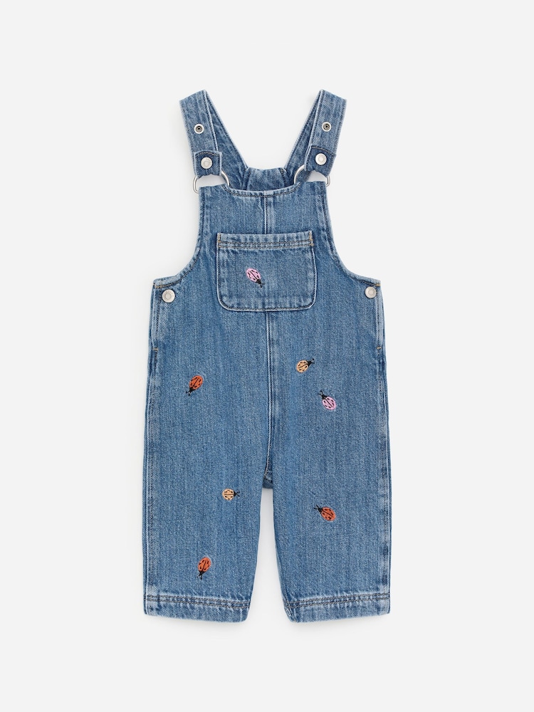 ARKET Blue Embroidered Denim Dungarees - Image 1 of 2