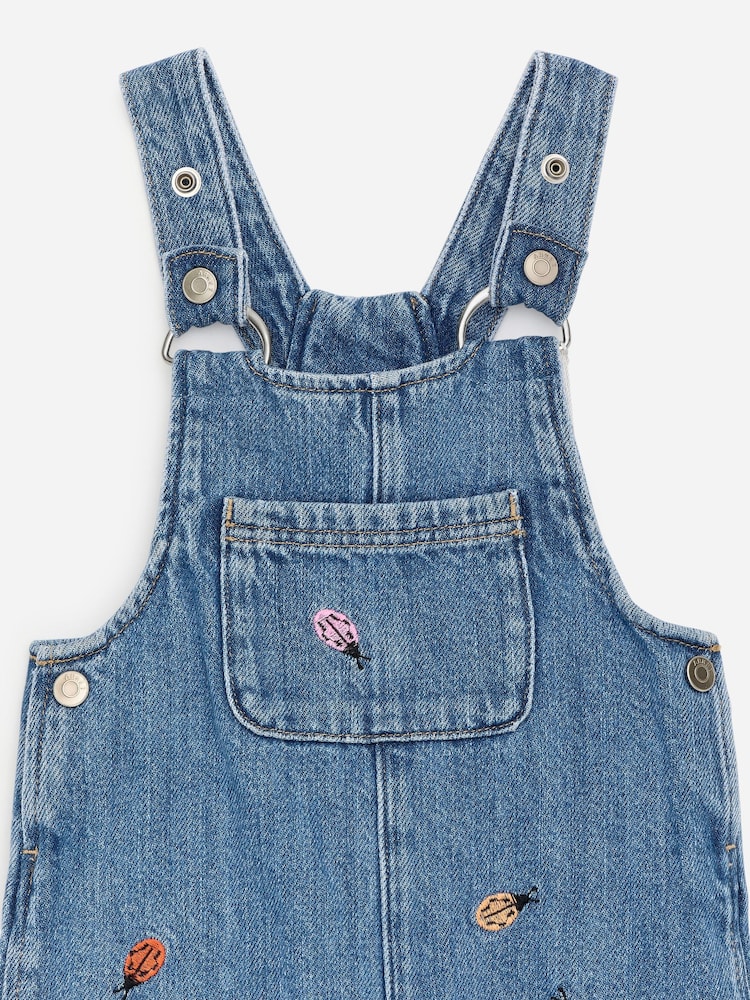 ARKET Blue Embroidered Denim Dungarees - Image 2 of 2