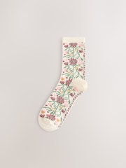Multi Folk Floral Ankle Socks 5 Pack - Image 4 of 8