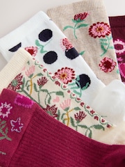 Multi Folk Floral Ankle Socks 5 Pack - Image 7 of 8