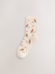 Autumn Animals Print Ankle Socks 5 Pack - Image 4 of 8