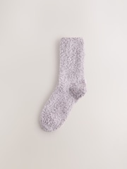Rose Pink/Grey Teddy Fleece Cosy Socks 2 Pack - Image 3 of 5