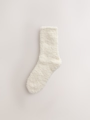 Light Blue/Cream Teddy Fleece Cosy Socks 2 Pack - Image 3 of 5