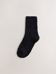 Black/Leopard Print Cosy Ankle Socks 2 Pack - Image 4 of 7