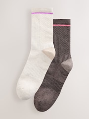 Oat/Brown Walking Socks 2 Pack - Image 1 of 5
