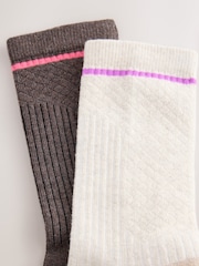 Oat/Brown Walking Socks 2 Pack - Image 5 of 5