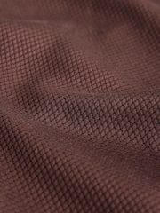 Brown Slim Fit Signature Cotton Modal Blend Smart Shirt With Contrast Trim - Image 9 of 9