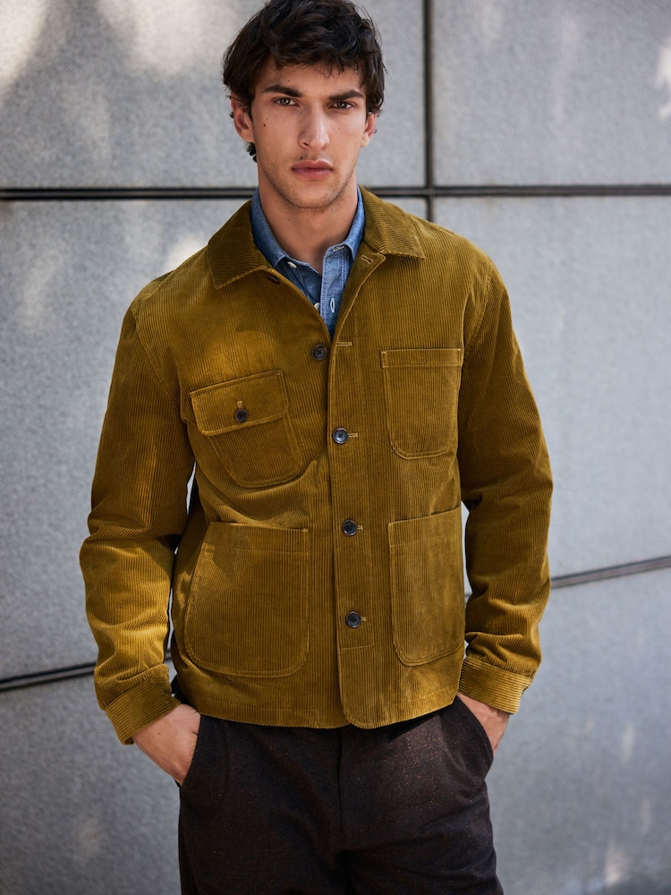 Ochre Yellow Corduroy Chore Jacket - Image 1 of 11 Ochre Yellow Corduroy Chore Jacket - Image 1 of 11