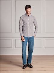Brown Signature Cotton With Tencel Lyocell Stripe Button Down Formal Shirt - Image 5 of 9