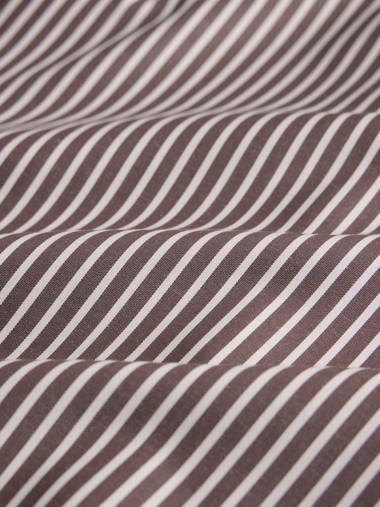 Brown Signature Cotton With Tencel Lyocell Stripe Button Down Formal Shirt - Image 9 of 9