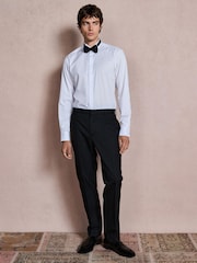 White Regular Fit Occasion Cotton Rich Twill Shirt and Satin Bow Tie Set - Image 2 of 9