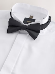 White Regular Fit Occasion Cotton Rich Twill Shirt and Satin Bow Tie Set - Image 8 of 9