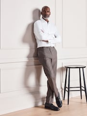 Ақ - Slim Fit - Signature Two-Fold Cotton Textured Smart Shirt - 10суретінің 2 суреті