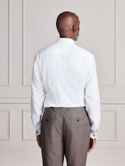 Ақ - Slim Fit - Signature Two-Fold Cotton Textured Smart Shirt - 10суретінің 3 суреті