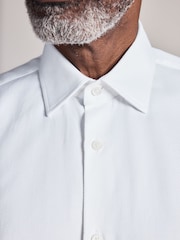 Ақ - Slim Fit - Signature Two-Fold Cotton Textured Smart Shirt - 10суретінің 6 суреті