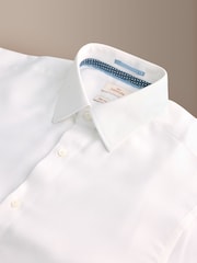 White Regular Fit Signature Two-Fold Cotton Textured Smart Shirt - Image 10 of 10