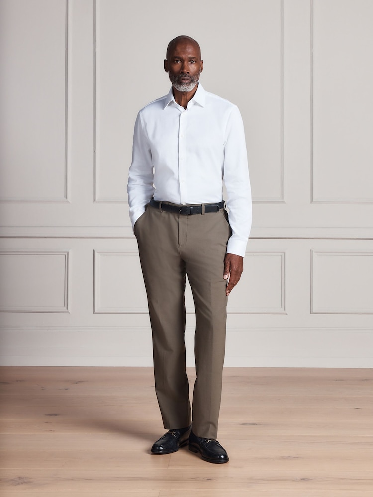 White Regular Fit Signature Two-Fold Cotton Textured Smart Shirt - Image 2 of 10 White Regular Fit Signature Two-Fold Cotton Textured Smart Shirt - Image 2 of 10
