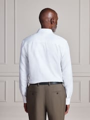 White Regular Fit Signature Two-Fold Cotton Textured Smart Shirt - Image 3 of 10