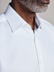 White Regular Fit Signature Two-Fold Cotton Textured Smart Shirt - Image 4 of 10