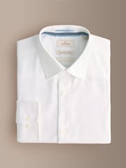 White Regular Fit Signature Two-Fold Cotton Textured Smart Shirt - Image 8 of 10