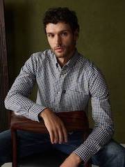 Multi Regular Fit Easy Iron Button Down Long Sleeve Oxford Check Shirt - Image 1 of 13