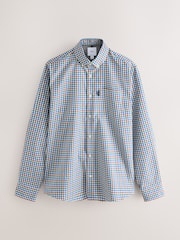Multi Regular Fit Easy Iron Button Down Long Sleeve Oxford Check Shirt - Image 11 of 13