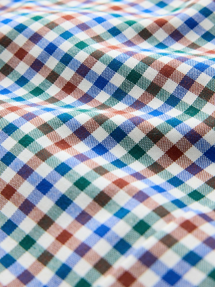 Multi Regular Fit Easy Iron Button Down Long Sleeve Oxford Check Shirt - Image 13 of 13 Multi Regular Fit Easy Iron Button Down Long Sleeve Oxford Check Shirt - Image 13 of 13