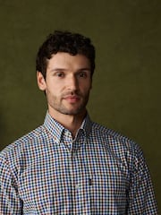 Multi Regular Fit Easy Iron Button Down Long Sleeve Oxford Check Shirt - Image 4 of 13