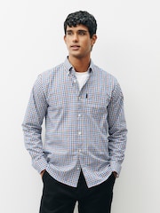 Multi Regular Fit Easy Iron Button Down Long Sleeve Oxford Check Shirt - Image 5 of 13