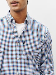 Multi Regular Fit Easy Iron Button Down Long Sleeve Oxford Check Shirt - Image 8 of 13