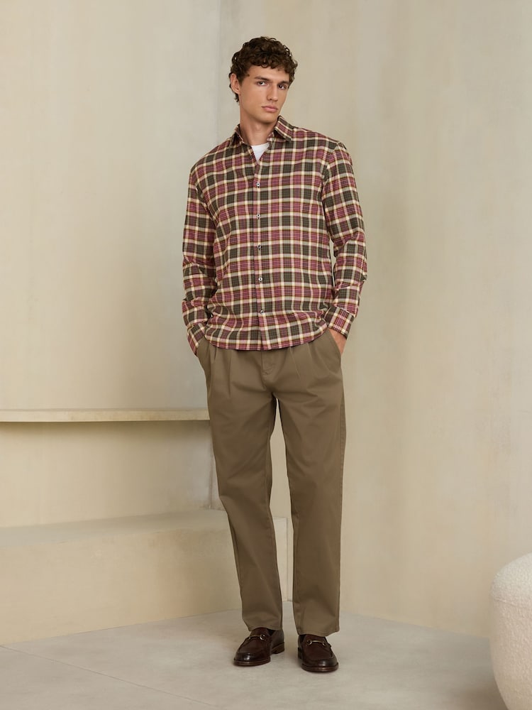 Pink Brushed Flannel Shirt - Image 1 of 7 Pink Brushed Flannel Shirt - Image 1 of 7