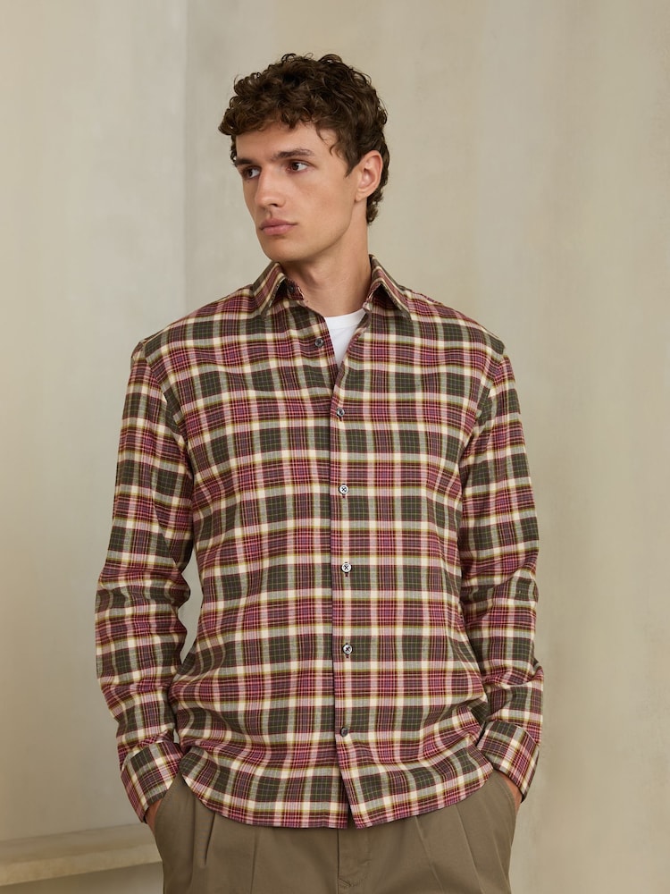 Pink Brushed Flannel Shirt - Image 2 of 7 Pink Brushed Flannel Shirt - Image 2 of 7
