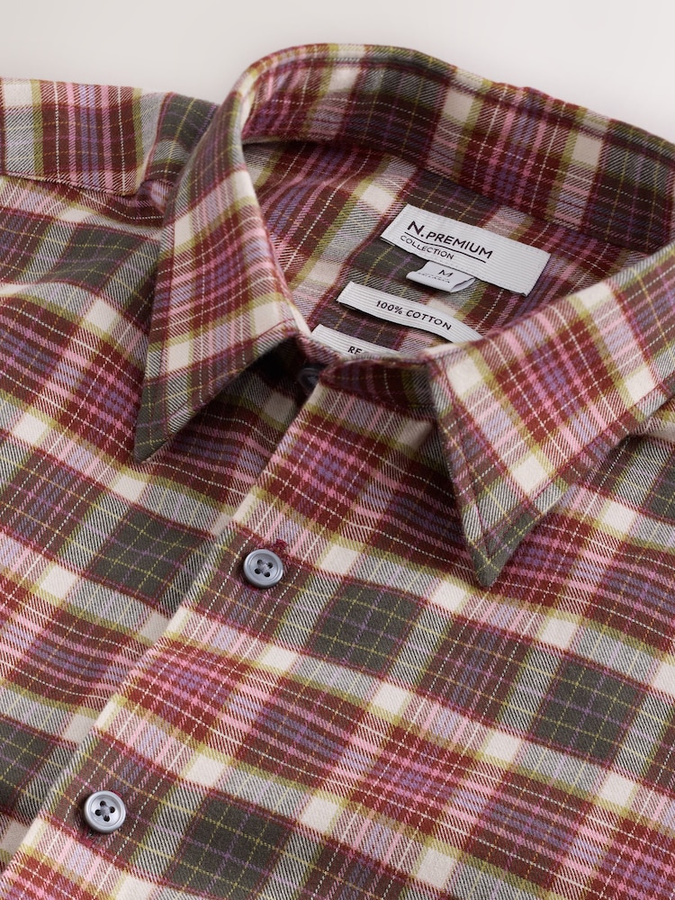 Pink Brushed Flannel Shirt - Image 7 of 7 Pink Brushed Flannel Shirt - Image 7 of 7