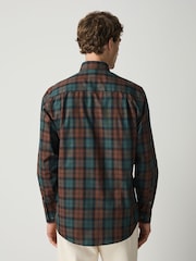 Orange Regular Fit Easy Iron Button Down Long Sleeve Oxford Check Shirt - Image 3 of 7